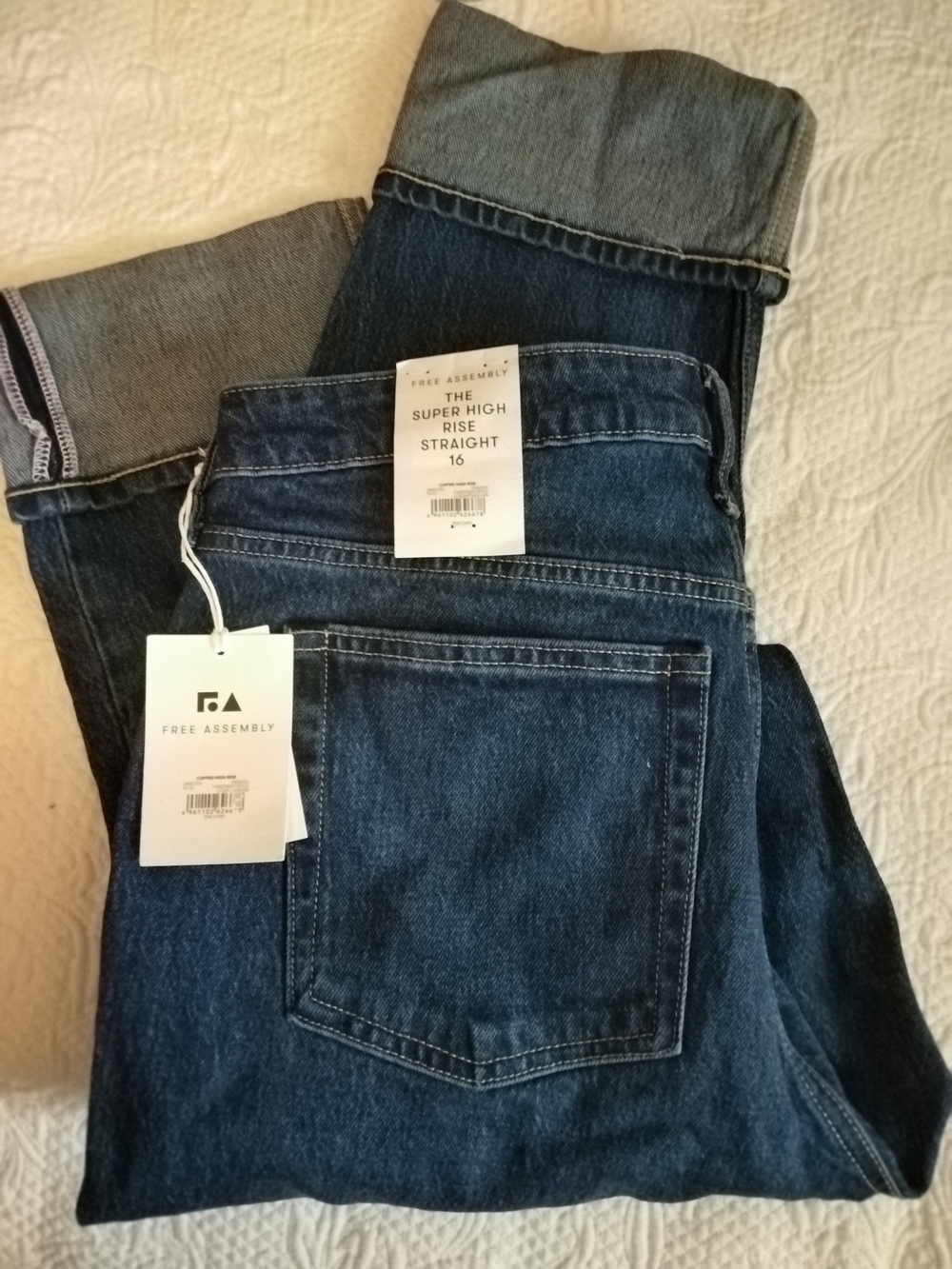 Free Assembly Super High Rise Straight Jeans - Indigo Blue